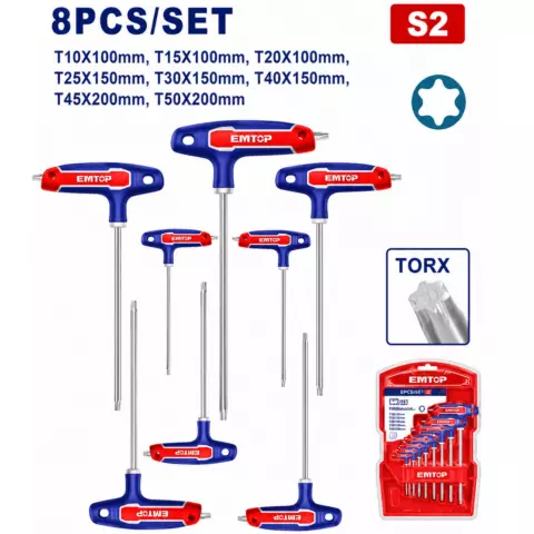 An image of a product called 8 hissəli T-dəstəkli ulduz açar dəsti