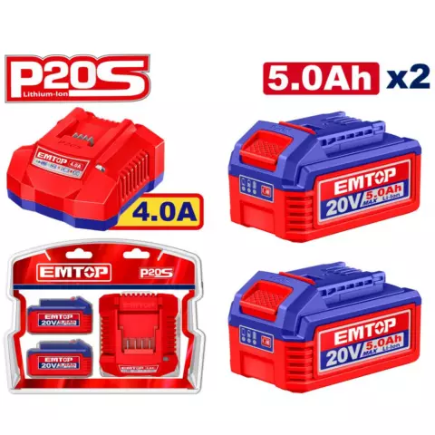 An image of a product called P20S Litium-İon akkumulyator və şarj cihazı dəsti 5Ah